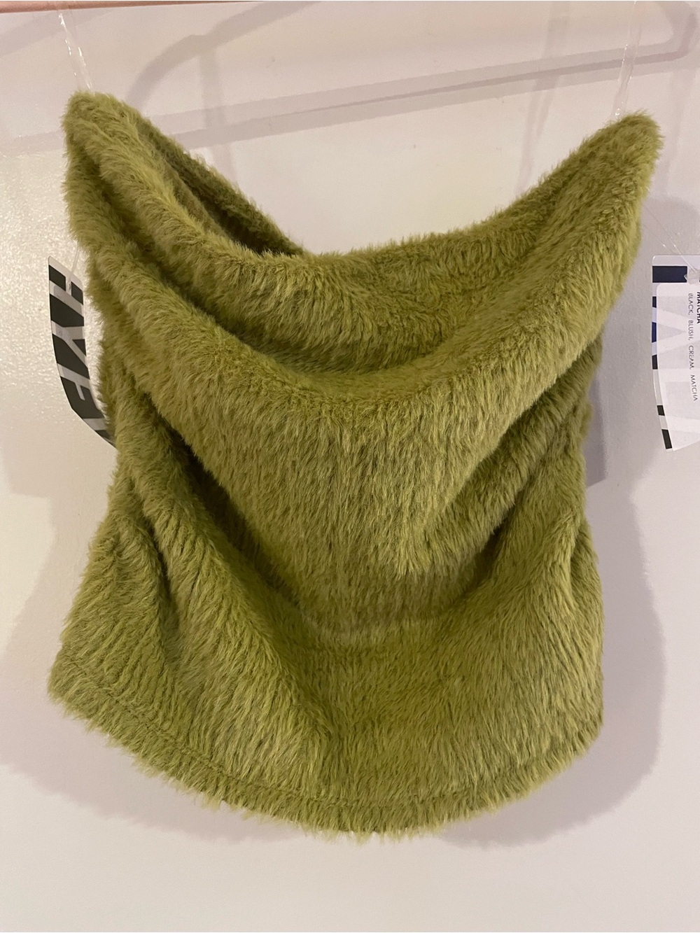 Cozy HYFVE Olive Green Fuzzy Tube Top - S
